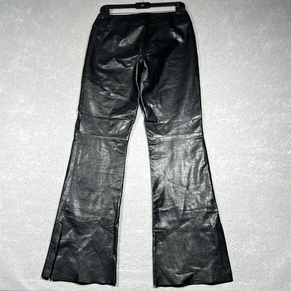 Cache Pants Womens Sz 6 Black 100% Genuine Leather Y2K Vintage 1980s-1990s Goth - Picture 8 of 12